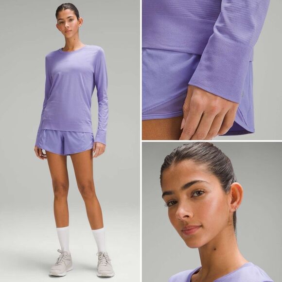 Lululemon Swiftly Relaxed Long-Sleeve Shirt in Dark Lavender Size 10 - Picture 4 of 7